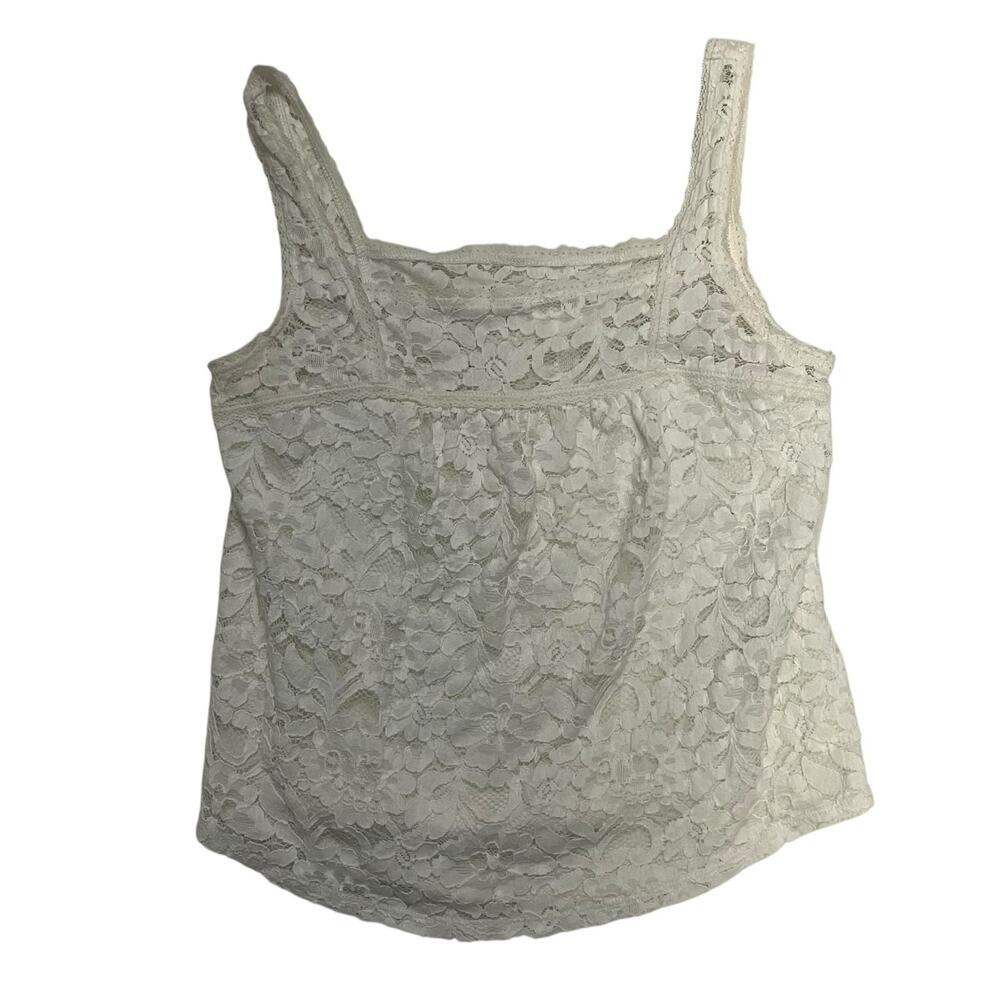 Hollister Y2K Women's White Lace Tank Top Size Small